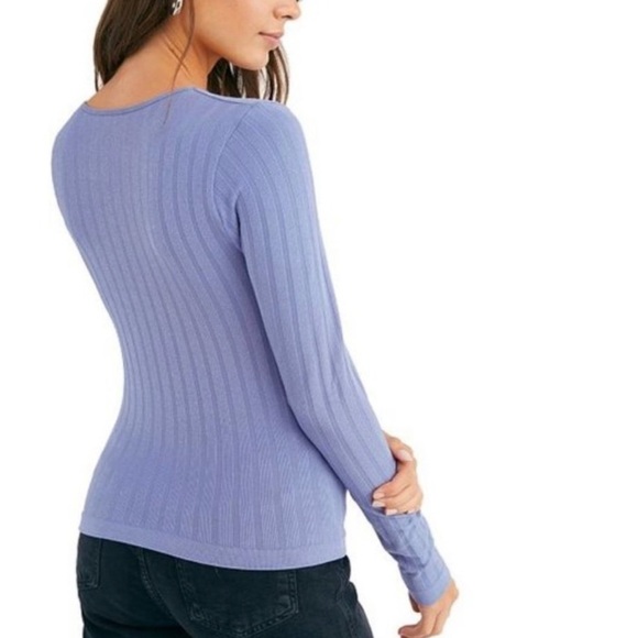 Free People Lucky You Blue Layering Top - Picture 4 of 15